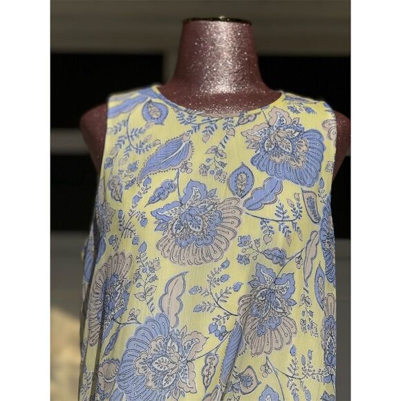 Tommy Hilfiger Women's Sleeveless Floral Print Dress Yellow Size 14 Knee-Length - Picture 2 of 11